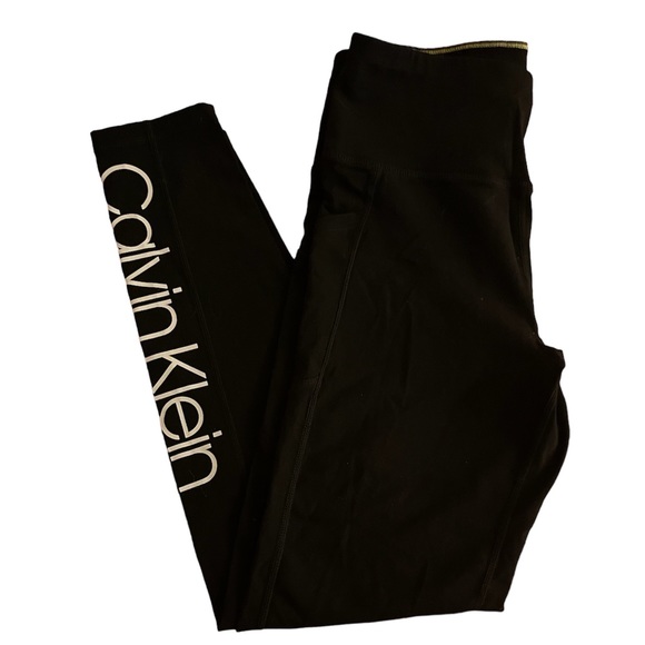 Calvin Klein Performance Pants - Calvin Klein Performance Workout Leggings | Black & White | Size Med |